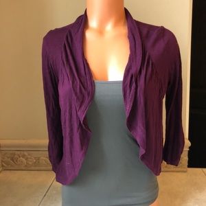 Purple waterfall cardigan